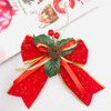 4Pcs Red Christmas Bows Xmas Wreaths Bows Sequin Bow Ties