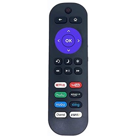 Replacement Roku TV Remote, Compatible with TCL/ONN/Element/Westinghouse/Haier/Hitachi/LG/Sanyo/JVC/Magnavox/RCA/Philips Roku Built-in Smart TVs