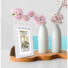 Close Up Picture Frame Set of 5 13 x 18 cm White Premium MDF Frame Shatterproof Plexiglass Panel with Mount Collage