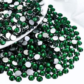 Briskbloom 3000PCS SS16 4mm Resin Flatback Rhinestone, Emerald/Dark Green Flatback Rhinestones for Nails, Tumblers, Mugs, Bottles, Craft Decoration, Loose Bling Glitter Diamond Stone