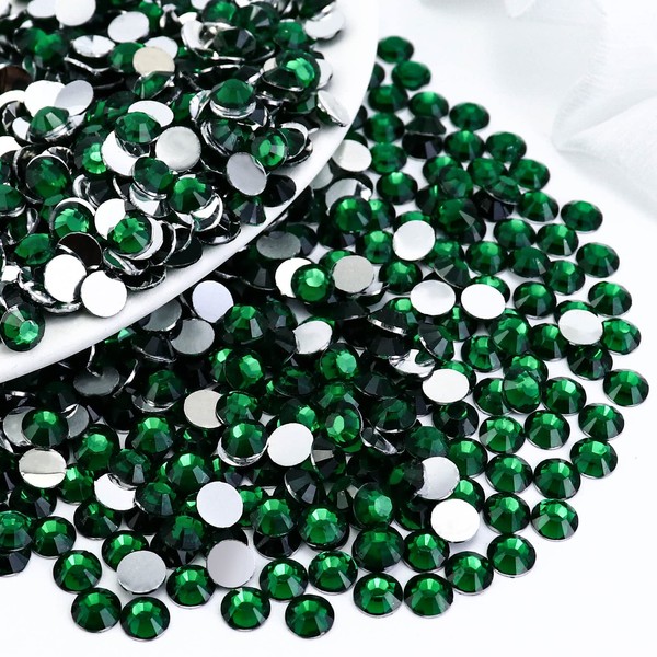 Briskbloom 3000PCS SS16 4mm Resin Flatback Rhinestone, Emerald/Dark Green Flatback