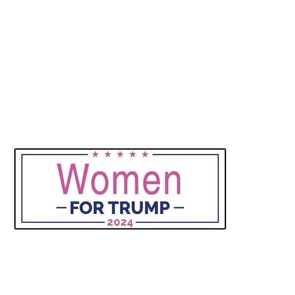 Trump Women 2024 Bumper Sticker Decal (3.37" x 9") |