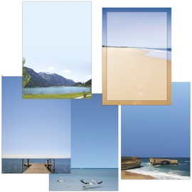 Berge - Wasser - Meer Briefpapier-Mix 50 Blatt 5x10 Blatt DIN A4 90 g/m²