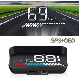 Head Up Display Car HUD Display OBD2 & HUD Display GPS, iKiKin 3.5 Inch / 8.9 cm Head Up Display, Speedometer, Car Speedometer, Water Temperature Meter Motor Speed Safety Alarms