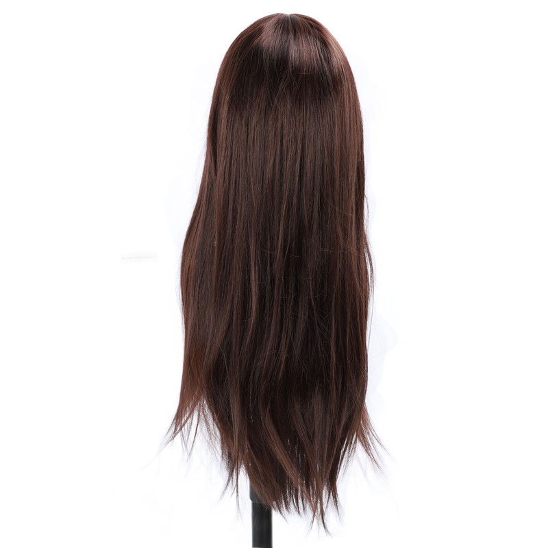 Brown Wig Fashionable Heat Resistant Soft Long Straight Layered Synthetic