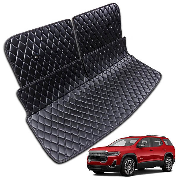 7DEEKEI for 2017-2023 GMC Acadia SLE SLT AT4 Denali Trunk Mat and Rear Backrest Mat Cargo Liners All Weather Anti-Slip