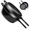 Cast Iron Skillet + Lid - 2-In-1 Multi Cooker -
