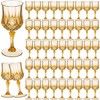 7OZ Plastic Wine Glasses, 48Pcs Amber Reusable Drinking Cups Vintage