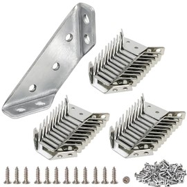 Universal Furniture Corner Connector, Angle Fasten Connector Furniture Triangle Support Frame Stainless Steel Corner Bracket, Corner Bracket Support with Screws (30 Pcs + 210 Screw)