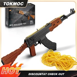 TOKMOC Rubber Band Classic Mechanical Drive Series Model Toy STEM Building Block Set,Playable DIY Rubber Band Assembling Toy,Collecting Building and Gifting Model for Outdoor Game Toy Lovers,For Aged 12 and Above,Stress Relief Toy:_Coffee color 47