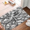 Octopus Bath Mat Black White Kraken Tentacles Ocean Animal Nautical