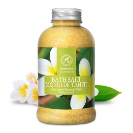 Bath Sea Salt Monoi de Tahiti 21.16 Oz (600g) - Bath Salts with Coconut Essential Oil and Gardenia Flowers Extract for Bath Soak - Relaxing Bath - Good Sleep - Aromatherapy - Sea Salt Bath