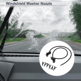 RATCHROLL Windshield Washer Nozzle for Ford Explorer 2011-2015 Front W/ 6 Pcs Y Hose Connector Car BB5Z17603A Black Plastic 1 Set