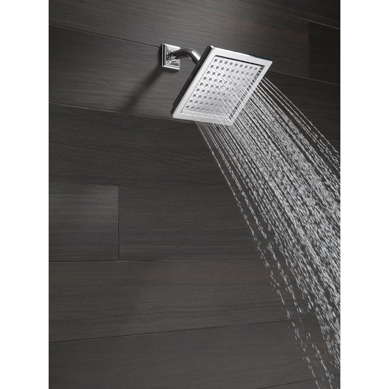 Delta Chrome Rain Shower Head, 6.5 Inch Square Shower Head
