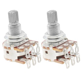 Musiclily Pro Aluminium Mini Metric Blend Balance Poti MN500K Dual Balance Potentiometer with Middle Locking for Electric Guitar and Bass (Set of 2)