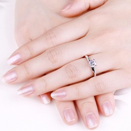 YL Women's Ring 925 Sterling Silver with 5A Cubic Zirconia Engagement Ring Wedding Ring for Bride, Silver, Alexandrite