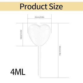 DAJMAIEZ 120 Pcs 4ML Heart Plastic Transfer Pipettes Droppers, Dessert Squeeze Liquid Pipettes, Transparent Measuring Dropping Pipettes for Cupcakes Essential Oils Perfume Mixing Acrylic Paints Lab