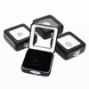 2Pcs Black Square PU Leather Gemstone Display Case with Clear