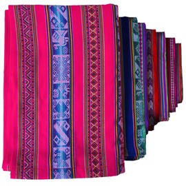 Unique Native Peruvian Throw with Vibrant Colorful Lightweight Durable - Home,Yoga, Beach, Camping, Picnic, Outdoor Activities Blanket 70'' x 47'' (Fuchsia Sacred Valley Weave)