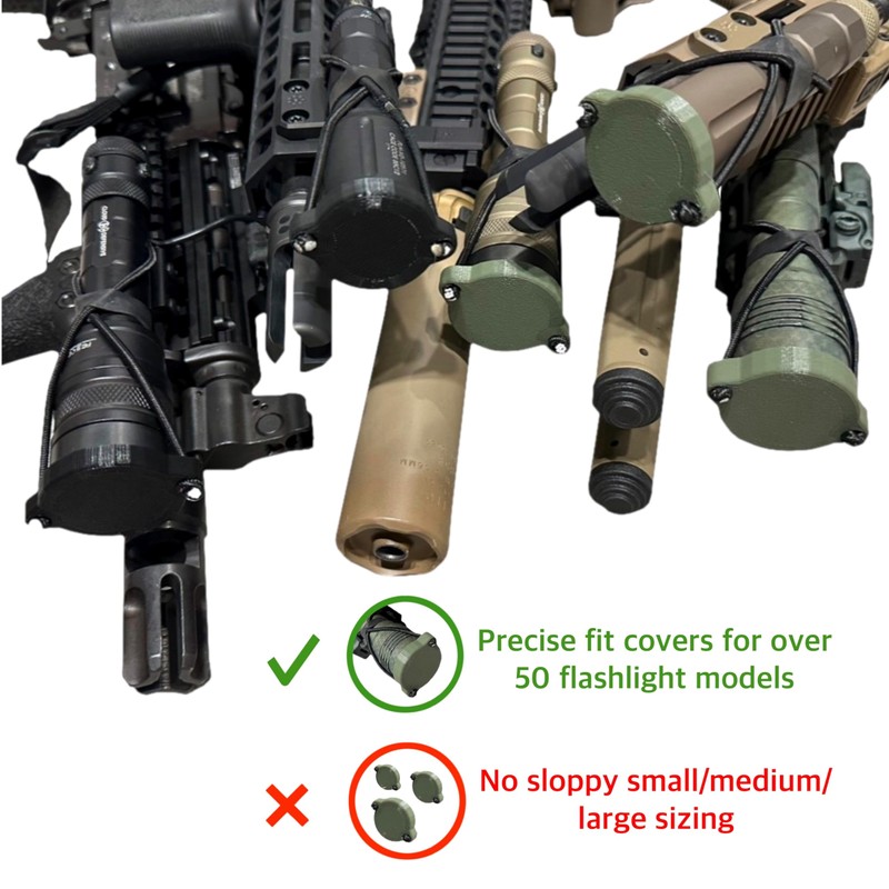 Hammy3DPrints Light Light/Lens Cover for Weapon Mounted Flashlights (Black -