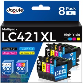 8 Packs LC-421XLVAL LC421XL Cartridges Compatible with Brother LC421 XL Printer Cartridges LC421 LC-421XL Multipack for Brother DCP-J1050DW Cartridges MFC-J1010DW DCP-J1140DW DCP-J1800DW (2BK/2C/2M/2Y