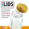 iLIDS Mason Jar Drink Lid, Regular Mouth, Yellow, 2-Pack