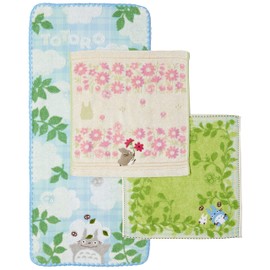 Marushin 1105043500 Towel Gift Ghibli My Neighbor Totoro Hinatabokko in the Forest (2 Hand Towels/1 Face Towel), Present, Moving Celebration