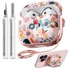 Inesore with Safety Lock for AirPods 4 Case 2024,Floral Cute