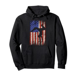 Break Dancer USA American Flag Break Dancing Silhouette Pullover Hoodie