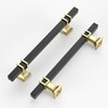 ROMATEE 10 Pack 5 Inch(128mm) Cabinet Pull Black and Gold