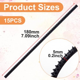 Pndeyo 15pcs Headband Teeth Strips for DIY, Non-Slip Hair Clips with Teeth, Silicone Self-Adhesive Hairbands for Women- Black