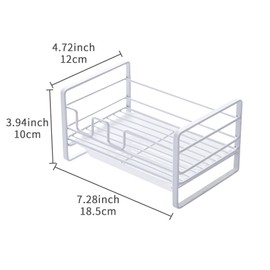 Lizbin Sponge Holder for Kitchen Sink, Kitchen Sink Organizer, Kitchen Countertop Organizers with Removable Drain Tray, Soap Dispenser Organize, Kitchen Decor and Accessories (White)