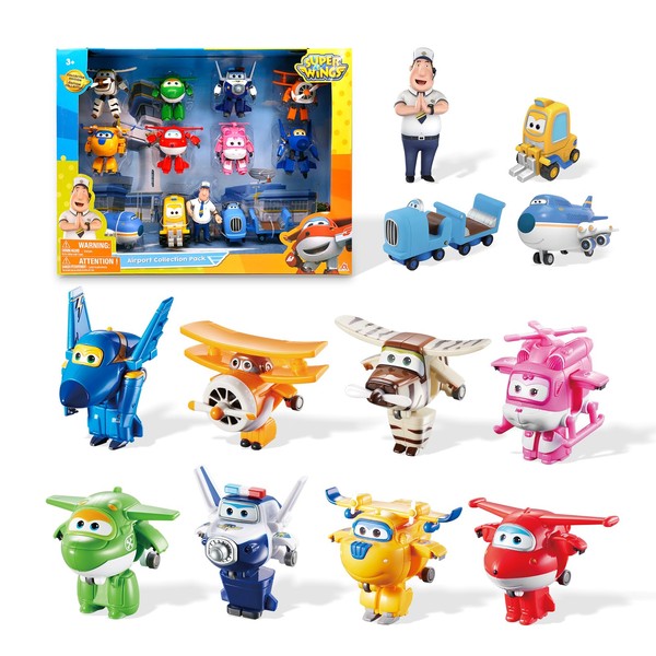 Super Wings - 5" Transforming Airport Airplane Toys Collection Playset