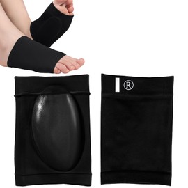 Liroyal Arch Support, Arch Supporter for Feet (Black 2 Pieces), Silica Gel Production, Flat Foot Support, Impact Reduction, Foot Protection Pad, Comfortable Walking, Climbing, Running, Standing