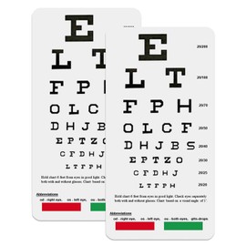 2 PCS Eye Chart, Pocket Eye Chart, Snellen Pocket Eye Chart, Rosenbaum Pocket Eye Chart (2 in 1)