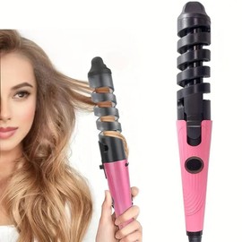 Rizador automático, rizador de cerámica antiarañazos, rizador de pelo portátil en espiral automático para mujeres, desenreda sin escaldar, rodillos de calentamiento rápido, adecuados para peinado