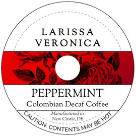Peppermint Colombian Decaf Coffee (Single Serve K-Cup Pods) (Gourmet, Naturally Flavored, Whole Coffee Beans) (12 pods, ZIN: 574044)