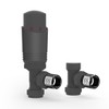 Vancoco Anthracite TRV Angled Thermostatic Radiator & Towel Rail Valve