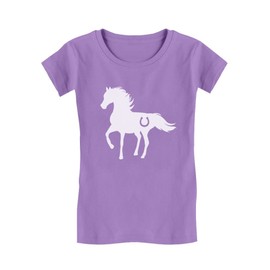 Tstars Horse Shirt for Girls - Horseback Riding Kids Tee with Horseshoe Print - Gift for Equestrian Fans and Young Riders L (9-10) Lavender