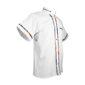 Men's Short Sleeve Mexican Guayabera Shirts Made in Mexico, Multiple Colors (X-Large, White)