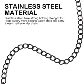 Operitacx 6pcs Necklace Extender, Stainless Steel Chain Extender with Lobster Clasp, Jewelry Extender for Bracelet Necklace DIY Jewelry Making