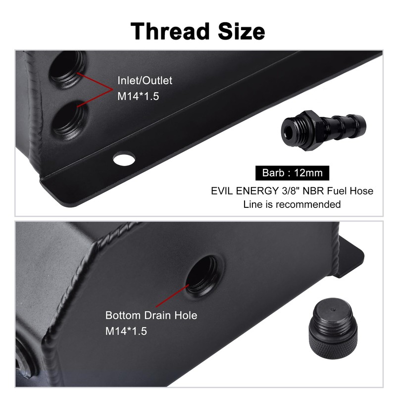 EVIL ENERGY Radiator Coolant Overflow Tank, Coolant Recovery Tank Aluminum