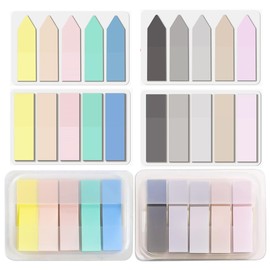 RuiChy 600 Pcs Sticky Tabs, Translucent PET Sticky Notes Index Flags Colored Repositionable Book Tabs Writable Annotation LabelsStickers Page Markers for Office School Reading Highlights Classifying