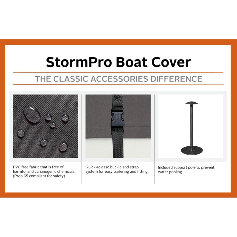 Classic Accessories StormPro Heavy Duty Outboard Ski-Boat Cover with Support
