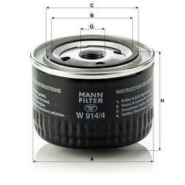 Original MANN-FILTER Oil filter W 914/4 – For Passenger Cars