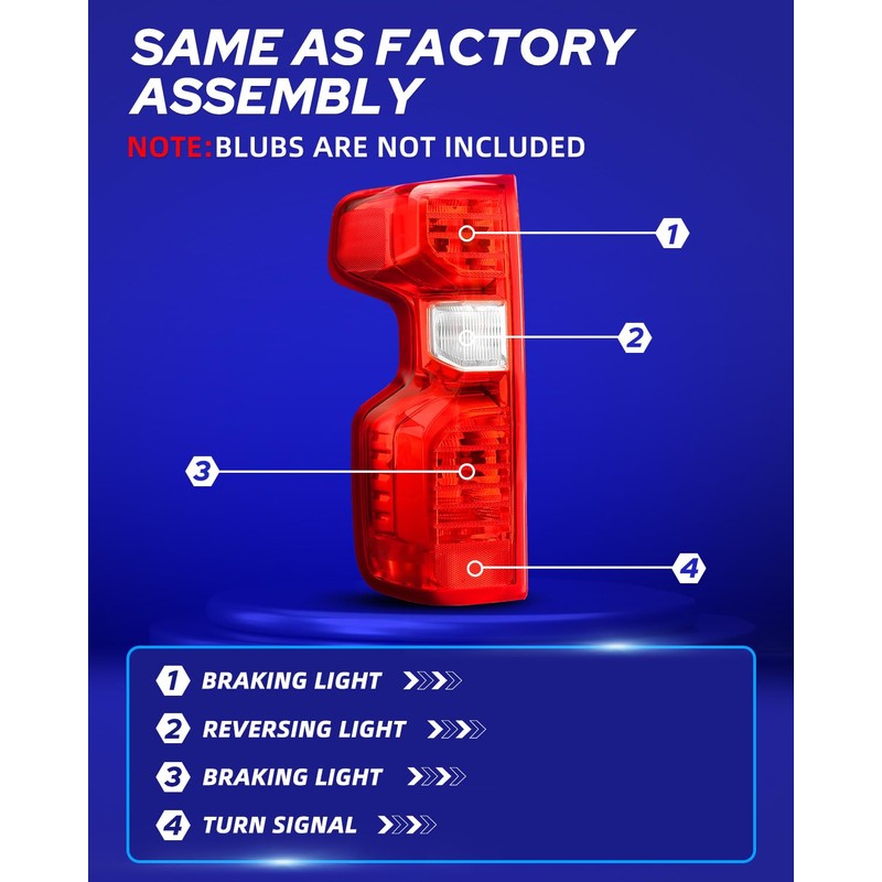 AUTOONE - For 2019-2023 Chevy Silverado Tail Light Assembly Factory