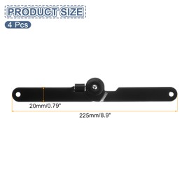 sourcing map 4Pcs 180 Degree Rotatable Lid Support Hinges, 8.86x0.79inch Folding Lift Up Hinge for Wooden Boxes Jewelry Cases Chest Cabinets Cupboards, Black
