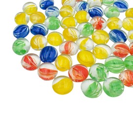 Flat Glass Gems,250g/50PCS Glass Stones Flat Bottom Beads for Home Decorative Art Craft Vase Filler,Aquarium Floral Stones Decorative,Craft Mosaics,Garden&Table Scatter Decor (Flower Color, 16-19mm)