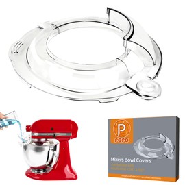 Pouring Shield Compatible with Kitchen Aid Tilt Head 4.5-5Quart Mixer, Fully Enclosed Foldable Lid Mixer Bowl Cover
