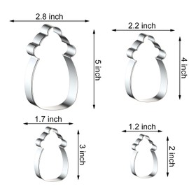 Baby Bottle Cookie Cutter Set for Baby Shower Baking, 5/4/3/2 inch, 4 Piece, Stainless Steel